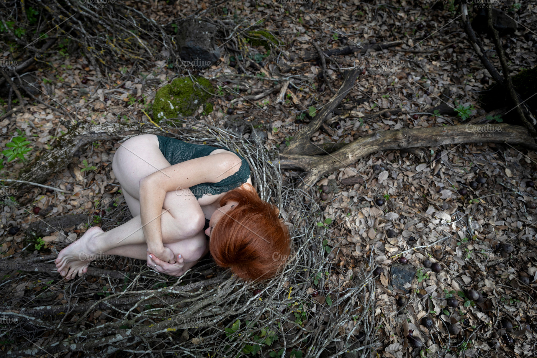 Conceptual image of a woman curled i, a Person Photo by Imaginarium