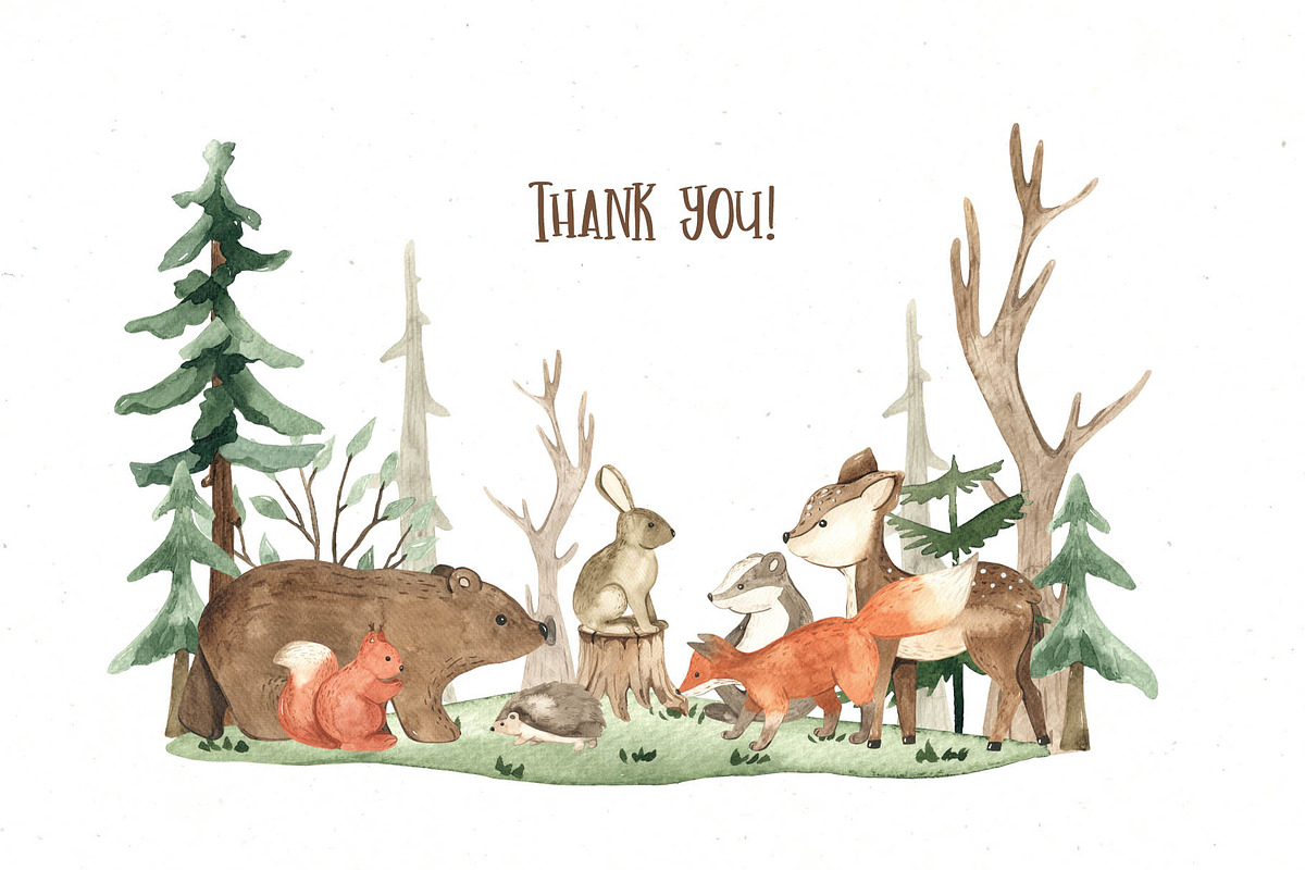Forest animals watercolor, an Animal Illustration by Marina Ermakova (Photo 13 of 13)