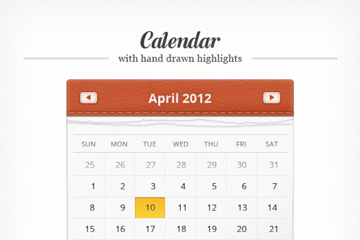 Calendar with hand drawn elements preview 2