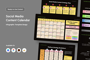 Social Media Calendar Infographic, a Work Illustration by twinstd