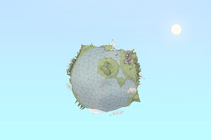 Cartoon Low Poly Earth Planet