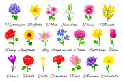 20 Vector flowers, an Illustration by Mallinka (Thumbnail 2 of 4)