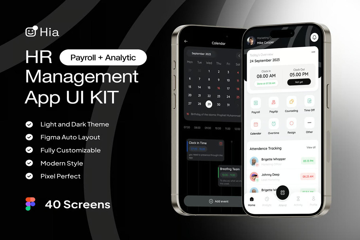 Hia - HR Management App UI KIT, an UI Kit Template by Lumina_ui_ux202 (Photo 1 of 5)