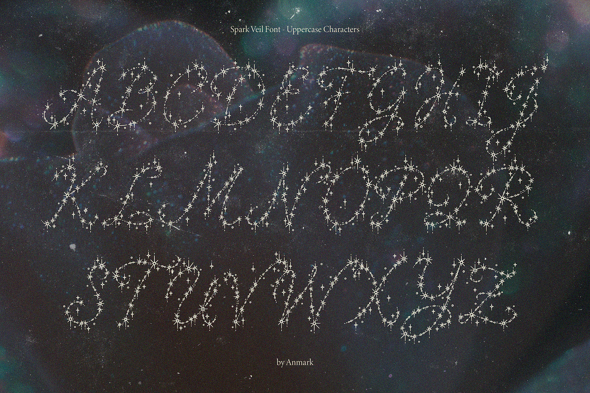 Spark Veil Decorative Glitter Font, a Script Font by AnMark (Photo 5 of 13)