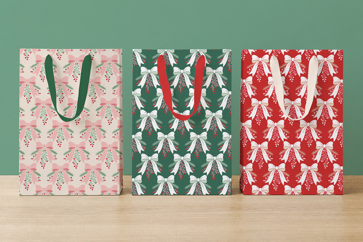 Jolly Christmas Bows Pattern, a Pattern Graphic by Schatzi Graphik (Photo 4 of 7)