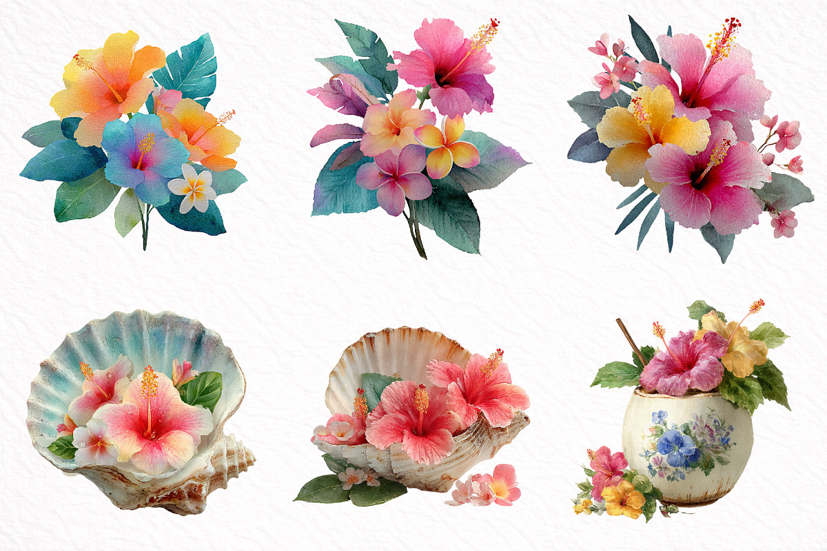 Whimsical Hawaiian Summer Clipart, an Illustration by DreamArtGraphic (Photo 6 of 8)