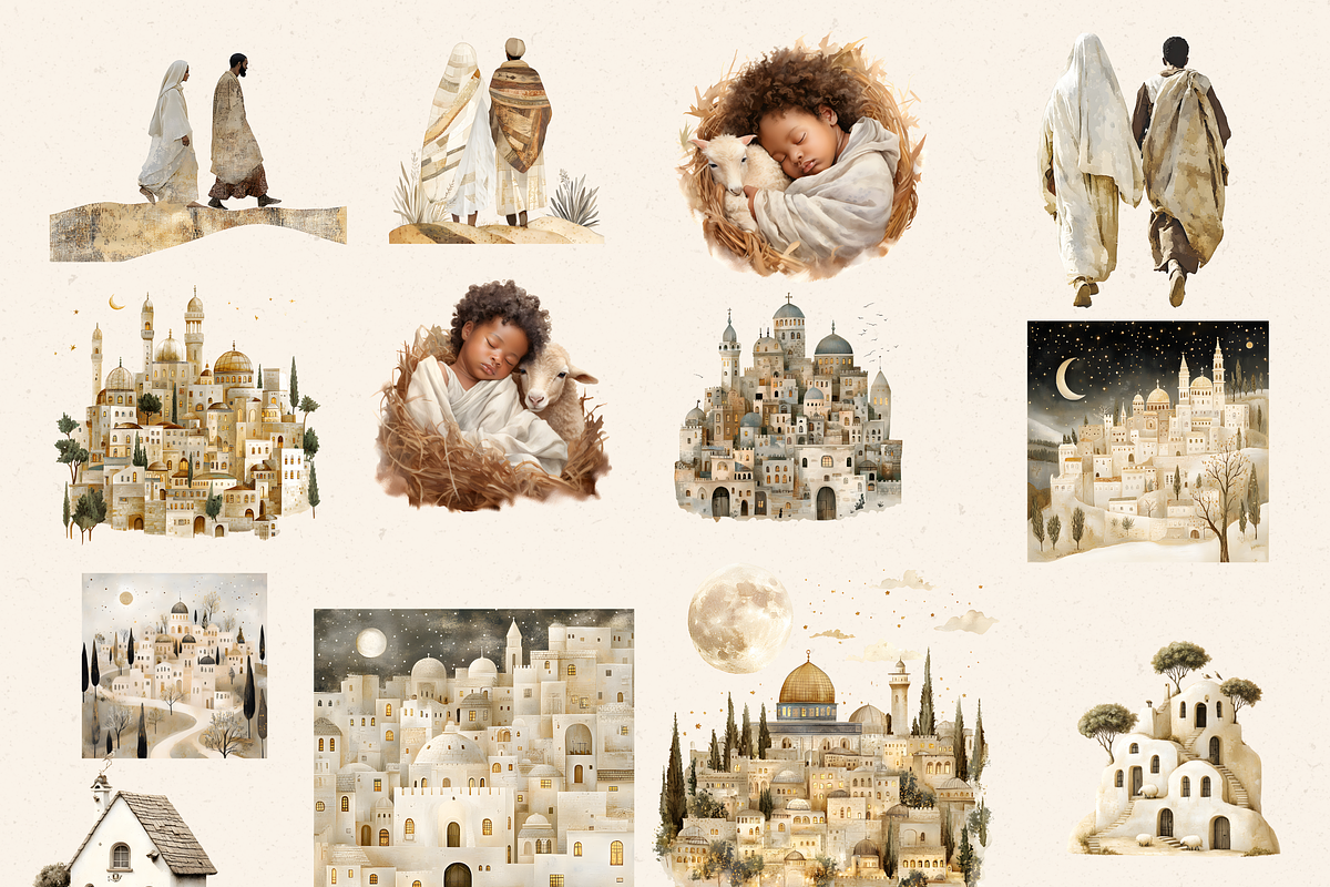 NEUTRAL NATIVITY CLIPART PACK, a Person Illustration by Daring Digies (Photo 4 of 9)