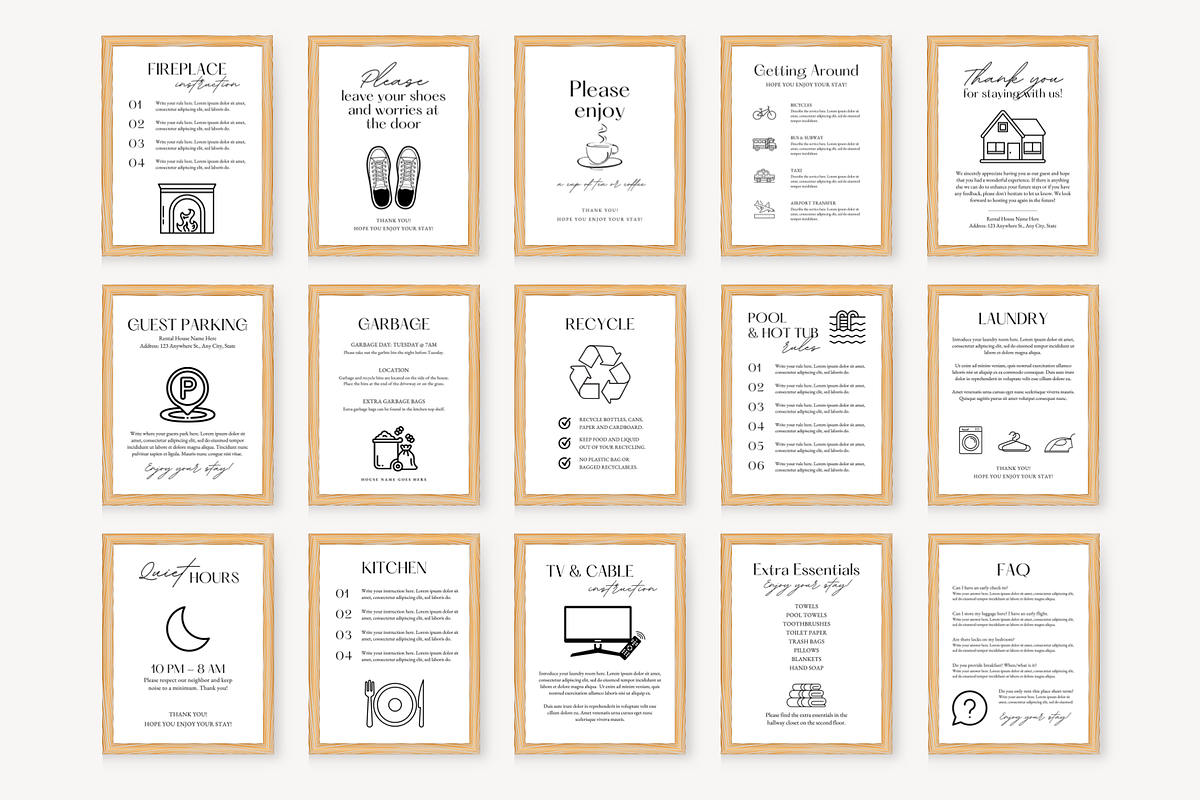 Airbnb Welcome Sign Template, a Poster Template by ShopRShop (Photo 3 of 10)