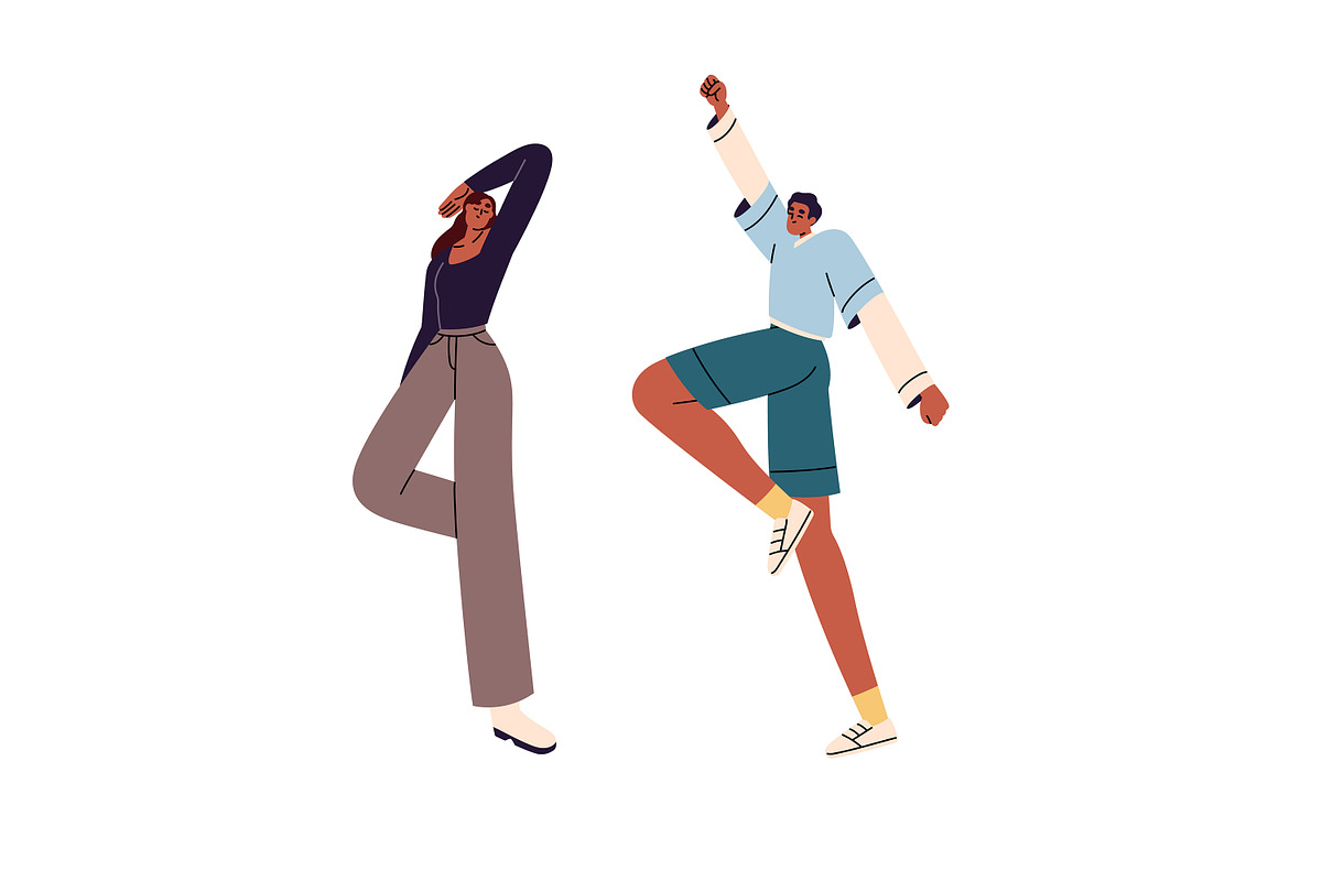 People dance set + seamless patterns, a Person Illustration by PaperTrident (Photo 3 of 8)