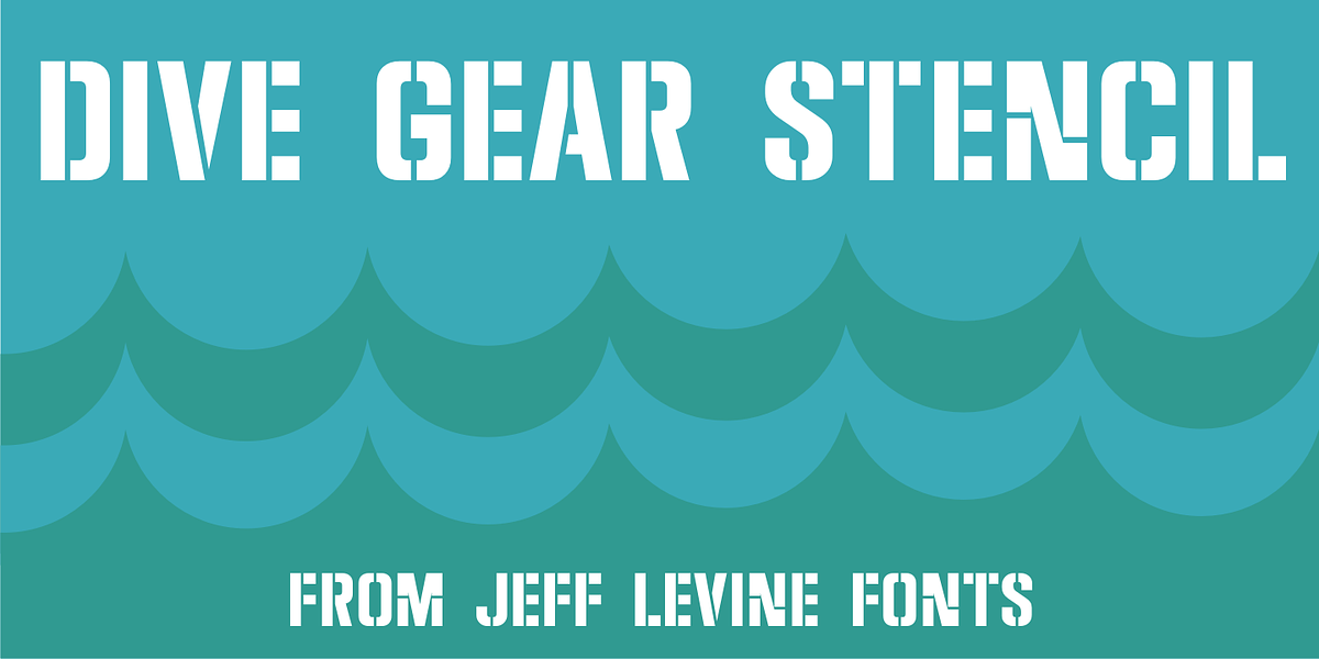 Dive Gear Stencil JNL, a Sans Serif Font by Jeff Levine Fonts