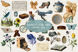 Vintage Dainty Clip Art Collection