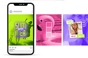 Neon Style Social Media Post Set, a Social Media Template by McLittle Stock (Thumbnail 1 of 3)