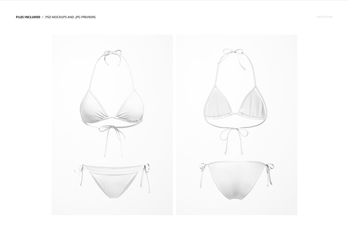 Triangle Bikini Mockup Set, an Apparel Mockup by Creatsy (Photo 2 of 8)