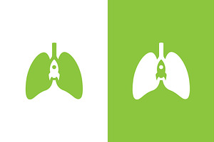 Lungs and rocket logo combination, a Healthcare Illustration by GraphiShop