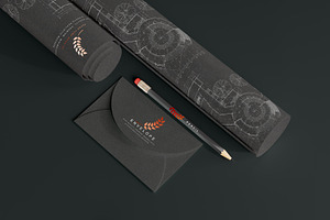 Rolled Paper & Tube Mockup