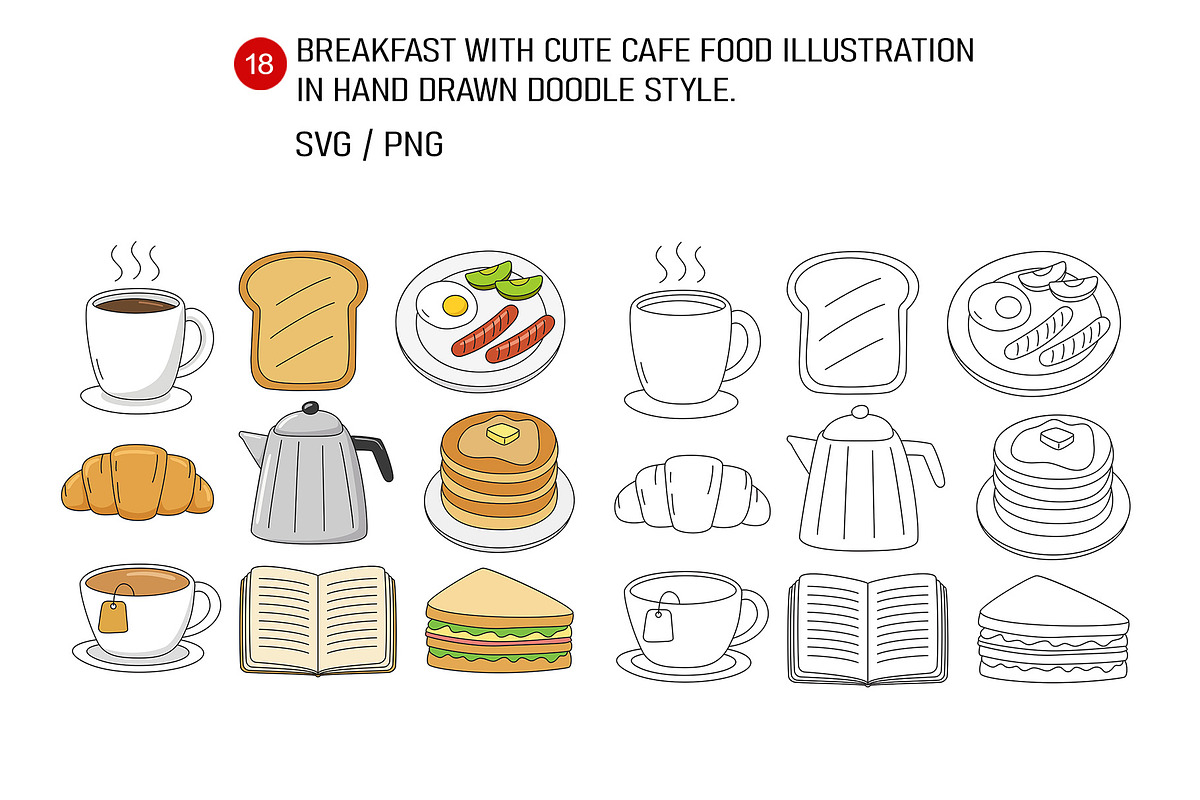 Breakfast with cafe food, a Food Illustration by kaisorn (Photo 1 of 3)