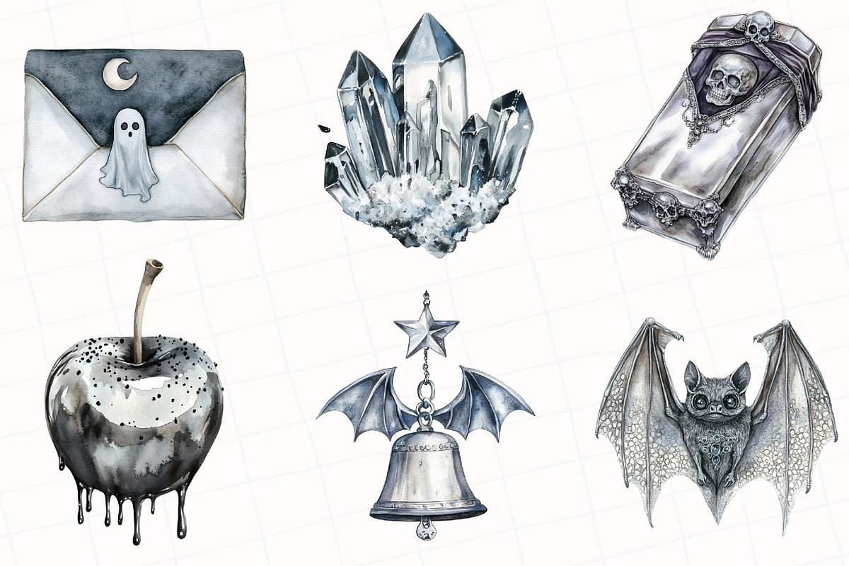 Silver Halloween Clipart, an Illustration by OK Design (Photo 4 of 5)