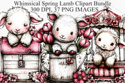 Whimsical Spring Lamb Clipart Bundle, an Illustration by Canvas Craft (Thumbnail 1 of 7)