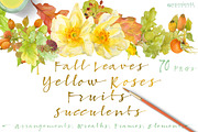 BUNDLE Golden-Yellow Flowers -85%, an Illustration by watercolorwild.graphics (Thumbnail 9 of 12)