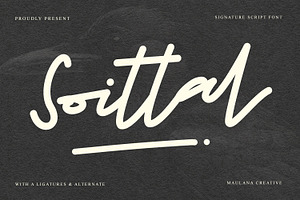 Soittal Signature Script Font, a Script Font by Maulana Creative
