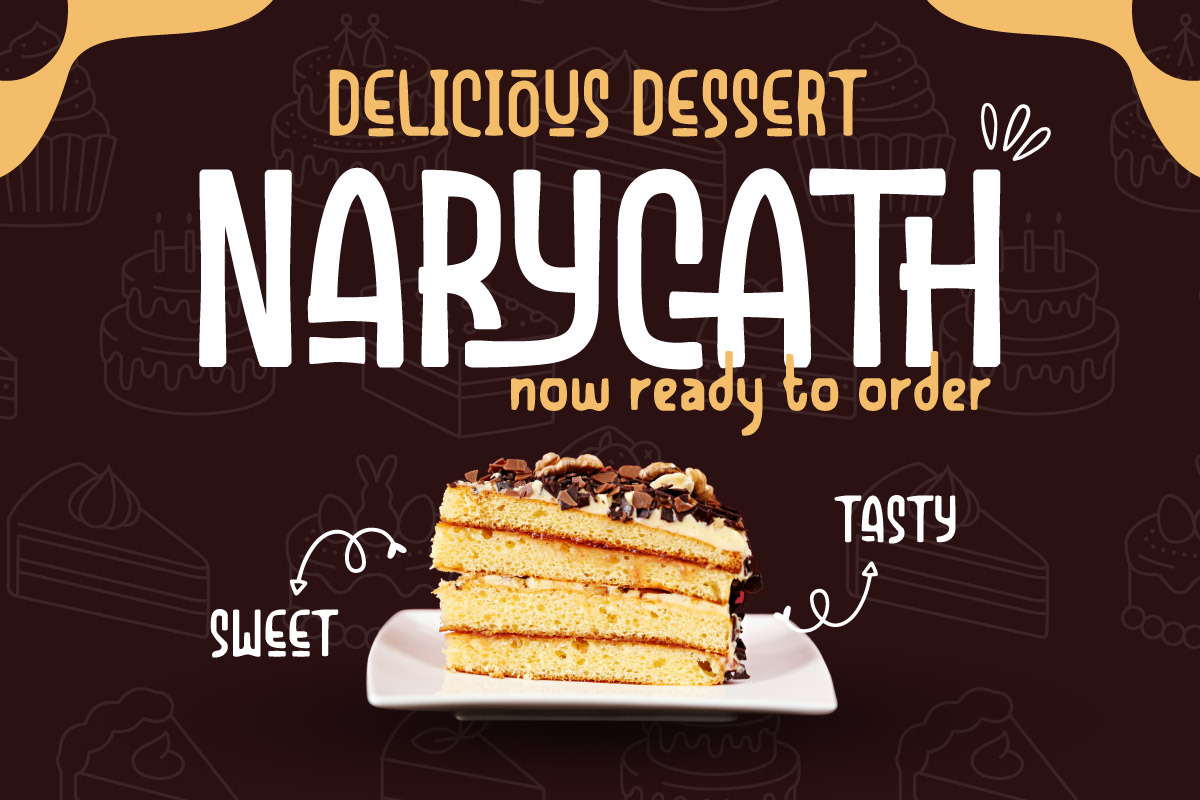 Badockery - Display Food Font, a Sans Serif Font by trabaskriya (Photo 2 of 10)