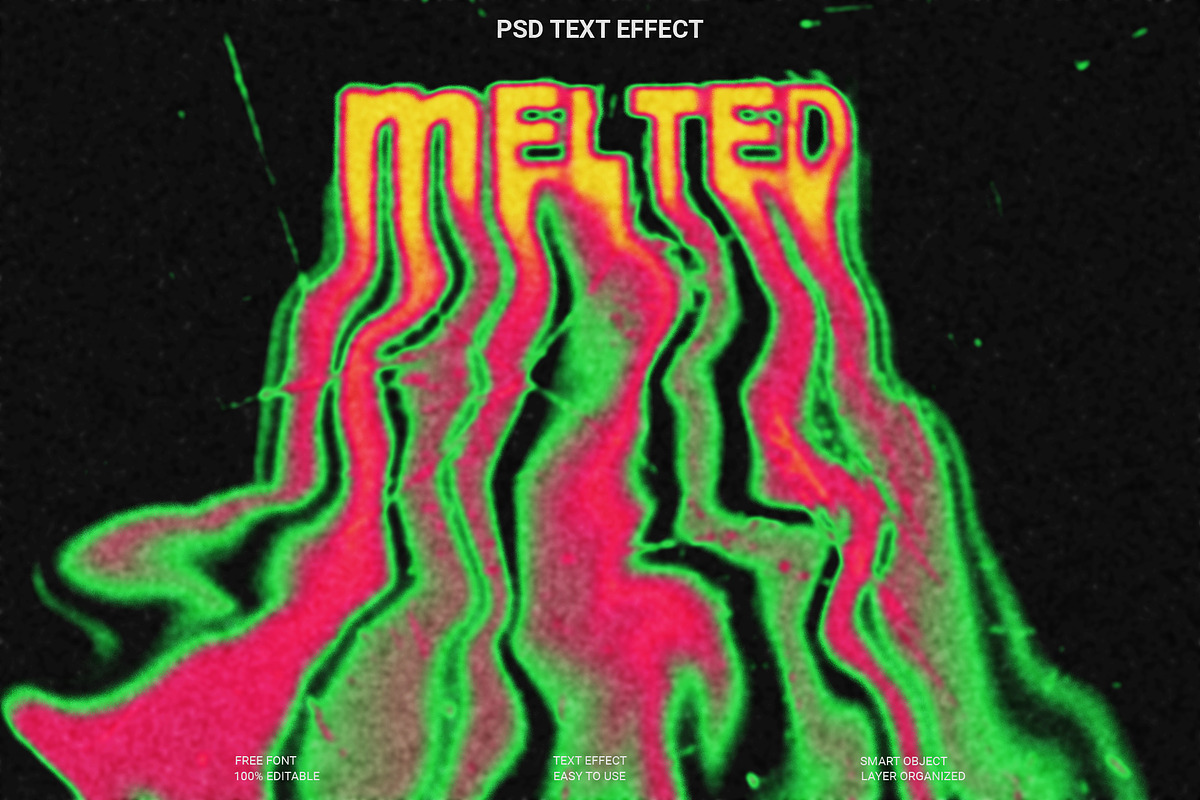 Melted Psychedelic Text Effect, a Layer Style Add-On by Imamul001