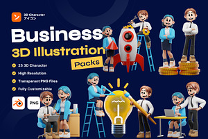 Business & Startup 3D Character Illu, a Characters & Person 3D Model by orenjidesign