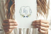 Monogram letters crest blue alphabet, a Decorative Illustration by GrafikBoutique (Thumbnail 3 of 3)