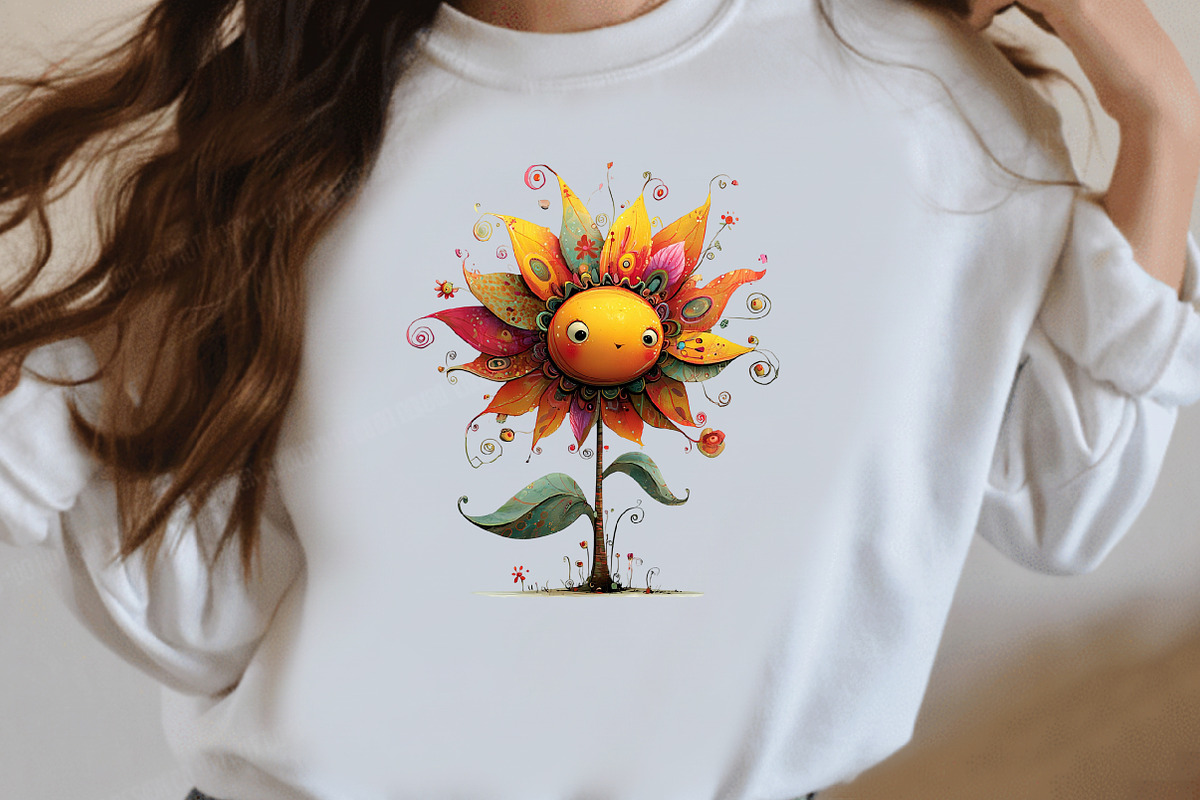 Whimsical sunflower Clipart, an Illustration by Designworld (Photo 7 of 8)