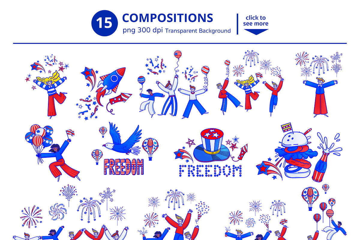Freedom & Fireworks Celebration, a Seasonal Illustration by CreativeValuation (Photo 3 of 12)