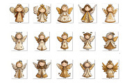 30 Whimsical Christmas Angel Clipart, a Seasonal Illustration by V Design Creator (Thumbnail 3 of 10)