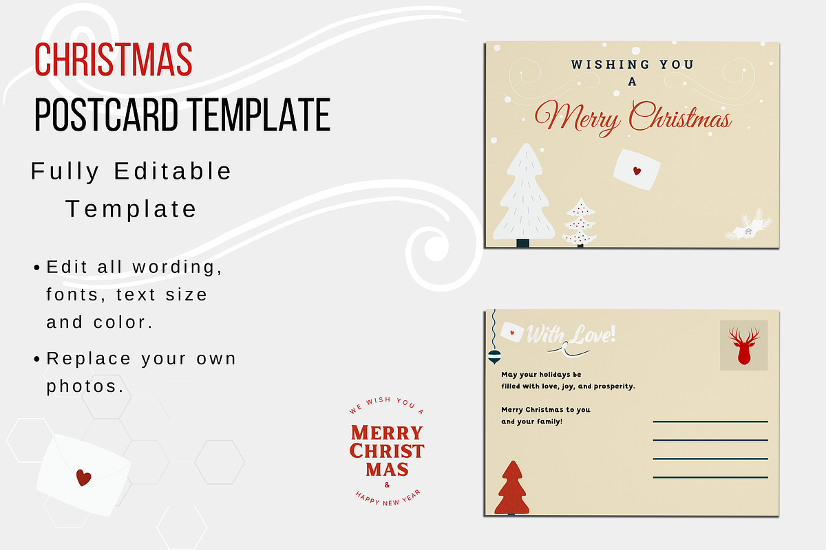 Illustrated Christmas Postcard, a Card Template by Kay Designs (Photo 3 of 4)