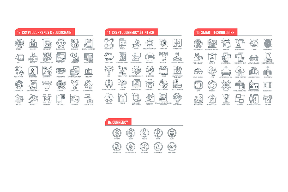 Outline Icons Pack, an Outline Icon by Kalash (Photo 4 of 5)