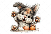 Whimsical Funny Easter Bunny Clipart, an Illustration by Craft Nest (Thumbnail 10 of 12)