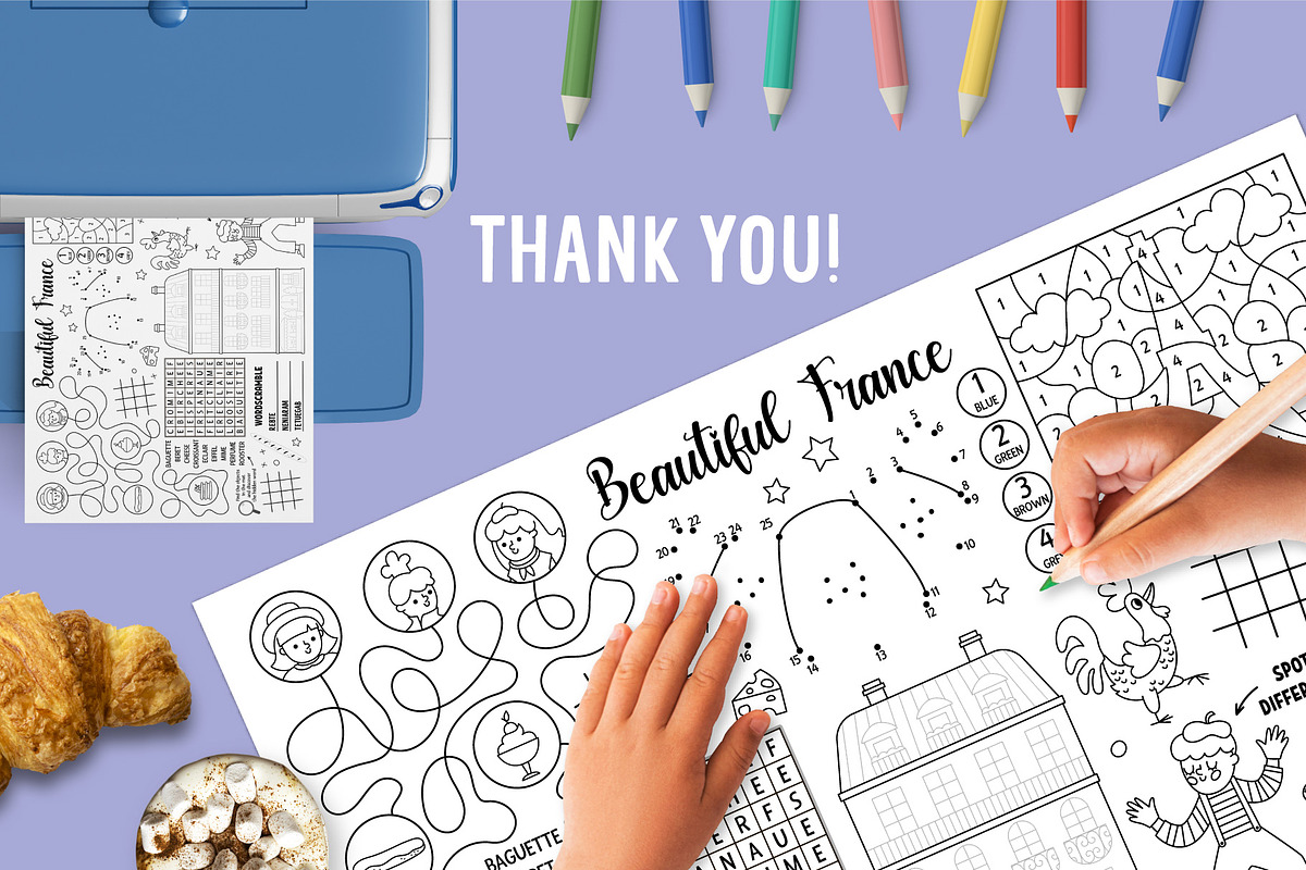Beautiful France coloring playmats, an Education Illustration by Lexi Claus (Photo 6 of 6)