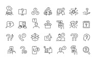 Question and FAQ Line Icons Set, an Outline Icon by Tettygreen (Thumbnail 2 of 2)