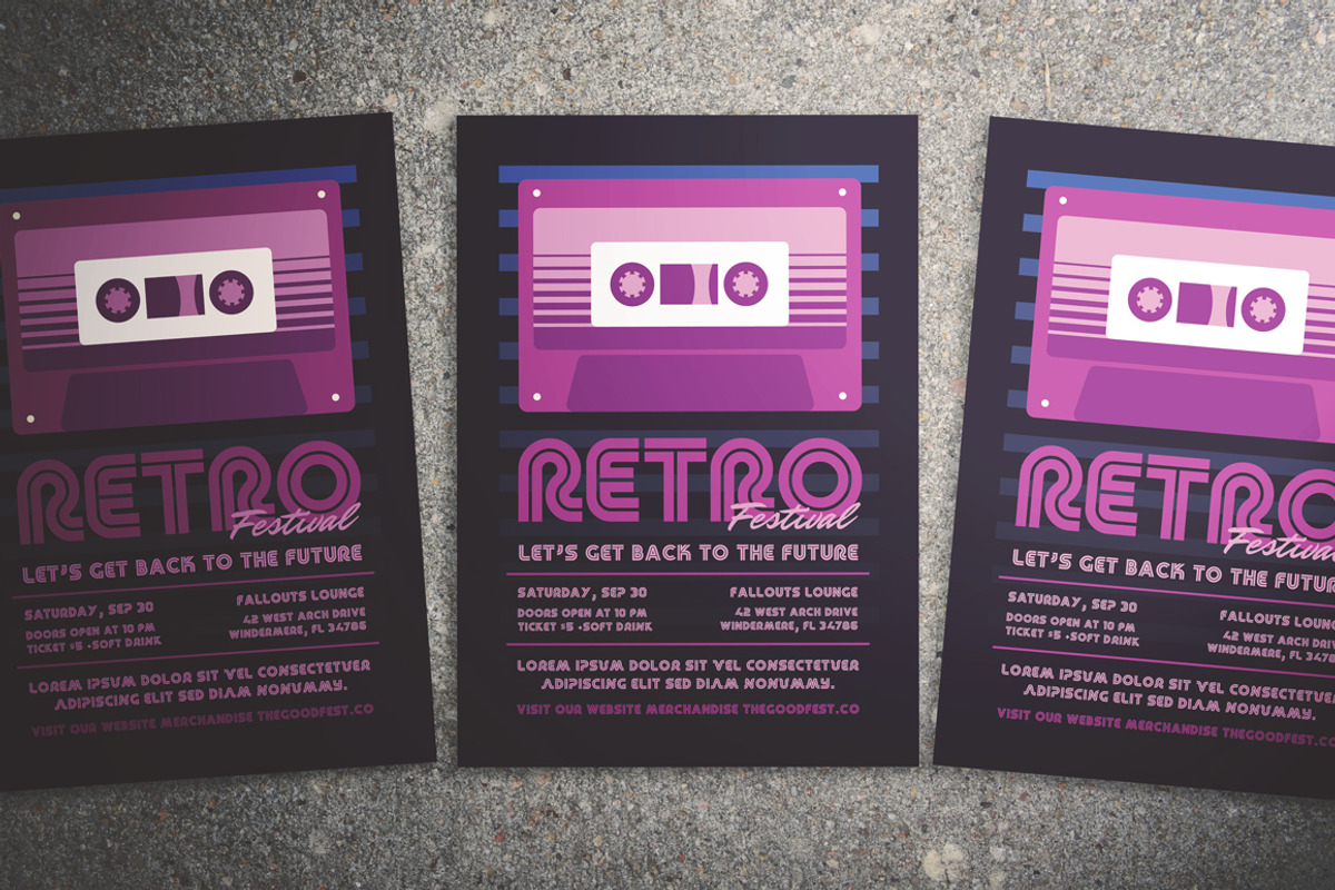 Retro Music Festival Flyer, a Flyer Template by The Good Store (Photo 3 of 3)