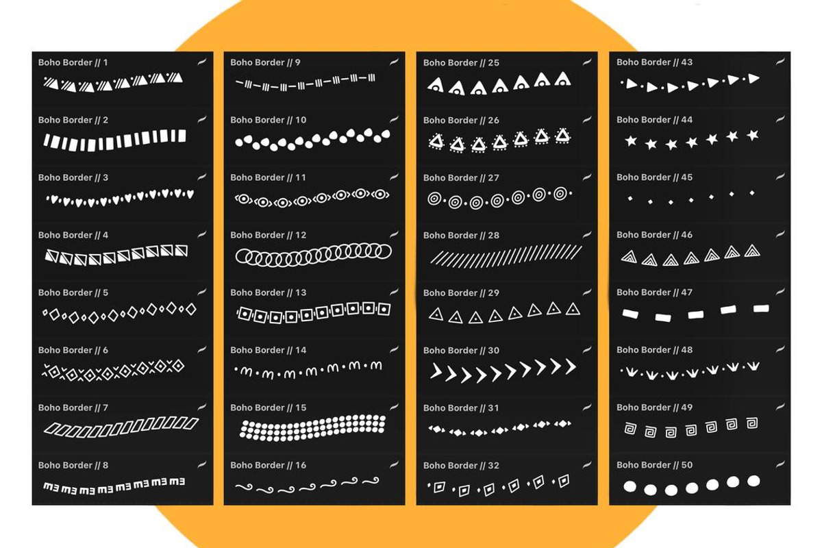 Procreate Boho Border Brushes, a Brush Add-On by AnniaArt (Photo 2 of 4)