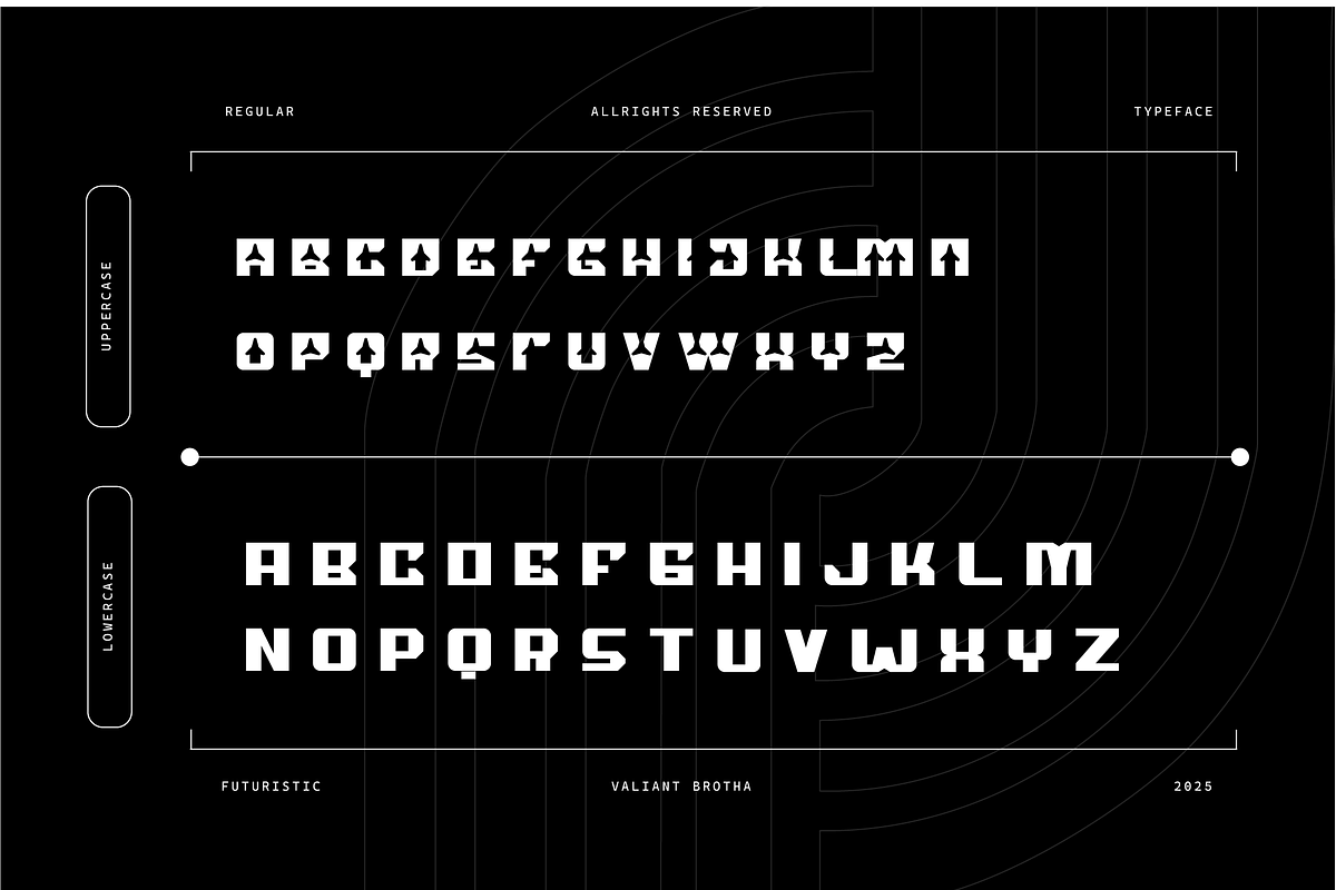 VB Brinio - Futuristic Display Font, a Sans Serif Font by VALIANTBROTHA (Photo 2 of 9)