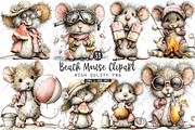 Beach Mouse PNG Clipart Bundle, a Seasonal Illustration by OK Design (Thumbnail 1 of 6)