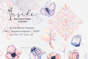 Inside Watercolor Floral Clipart, a Decorative Illustration by BalanceUA (Thumbnail 13 of 19)