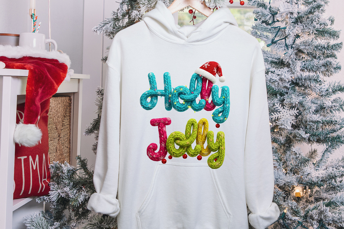 Holly Jolly Png Christmas Faux Yarn, an Illustration by designcity5 (Photo 8 of 8)