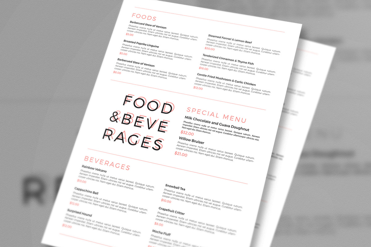 Clean & Simple Food Menu + Update, a Flyer Template by The Good Store (Photo 10 of 11)