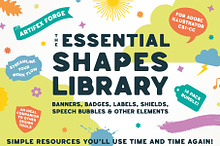Essential Shapes Library Illustrator by  in Brushes & More