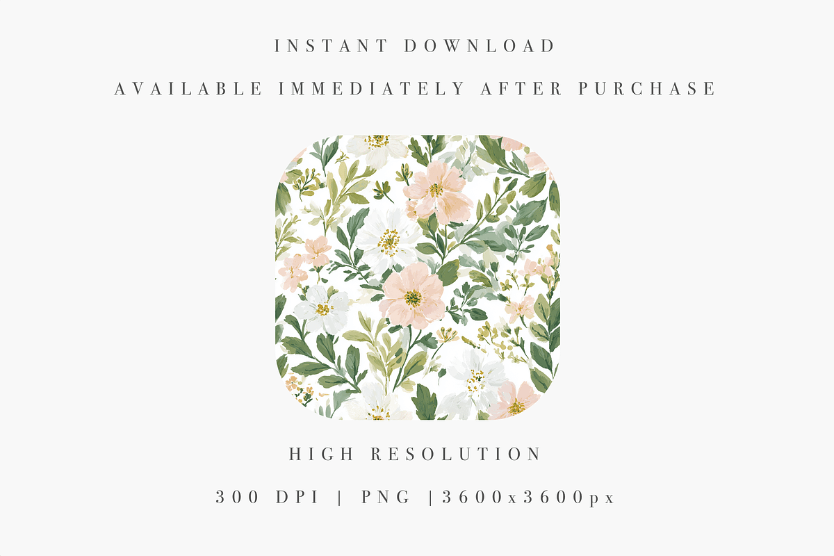 Blush Pink and White Floral Seamless, a Pattern Graphic by Pati Charm Studio (Photo 2 of 7)