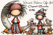 Whimsical Halloween Coffee Girl, a Person Illustration by SVGArt (Thumbnail 1 of 5)