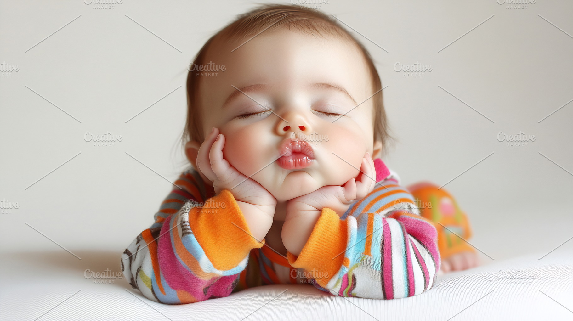 Sleeping baby with cute expression, a Photo by Beautiful things