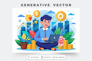 A young man sits on the floor with h, a Graphic by SouravDesign