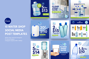 Water Shop Social Media Templates 2