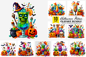 Halloween Potion PNG Bundle, a Graphic by Clipart Bloom